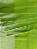 Cotton Linen Saree - Green