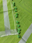 Cotton Linen Saree - Green