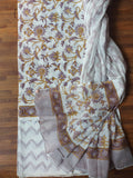 Sanganeri Cotton Suit Set - White Floral