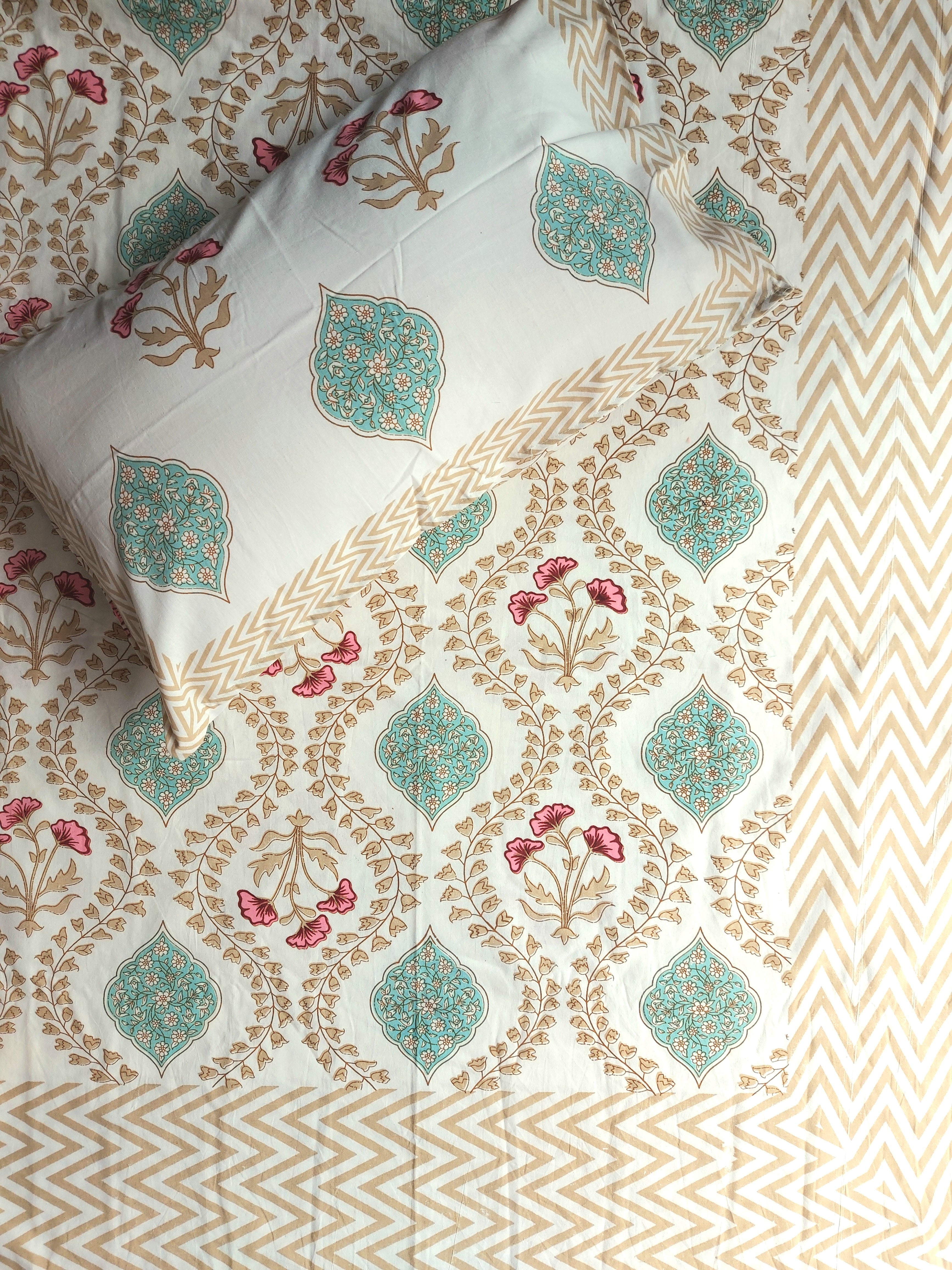 Baagh Double Bedsheet - Beige