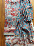 Chanderi Suit Set - Blue Floral