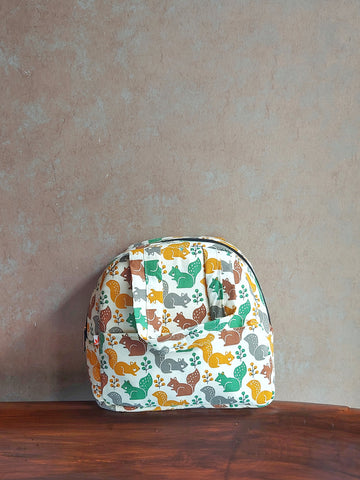 Cotton Tiffin Bag - White Squirrel