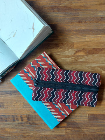 Fabric Diary + Pouch Combo - Red