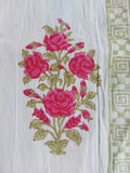 Heritage Single Bedsheet - Pink Flower & Coconut Tree