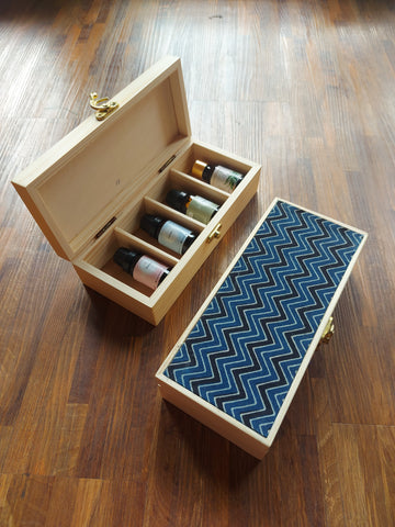 Wooden Box with Compartments - Zigzag