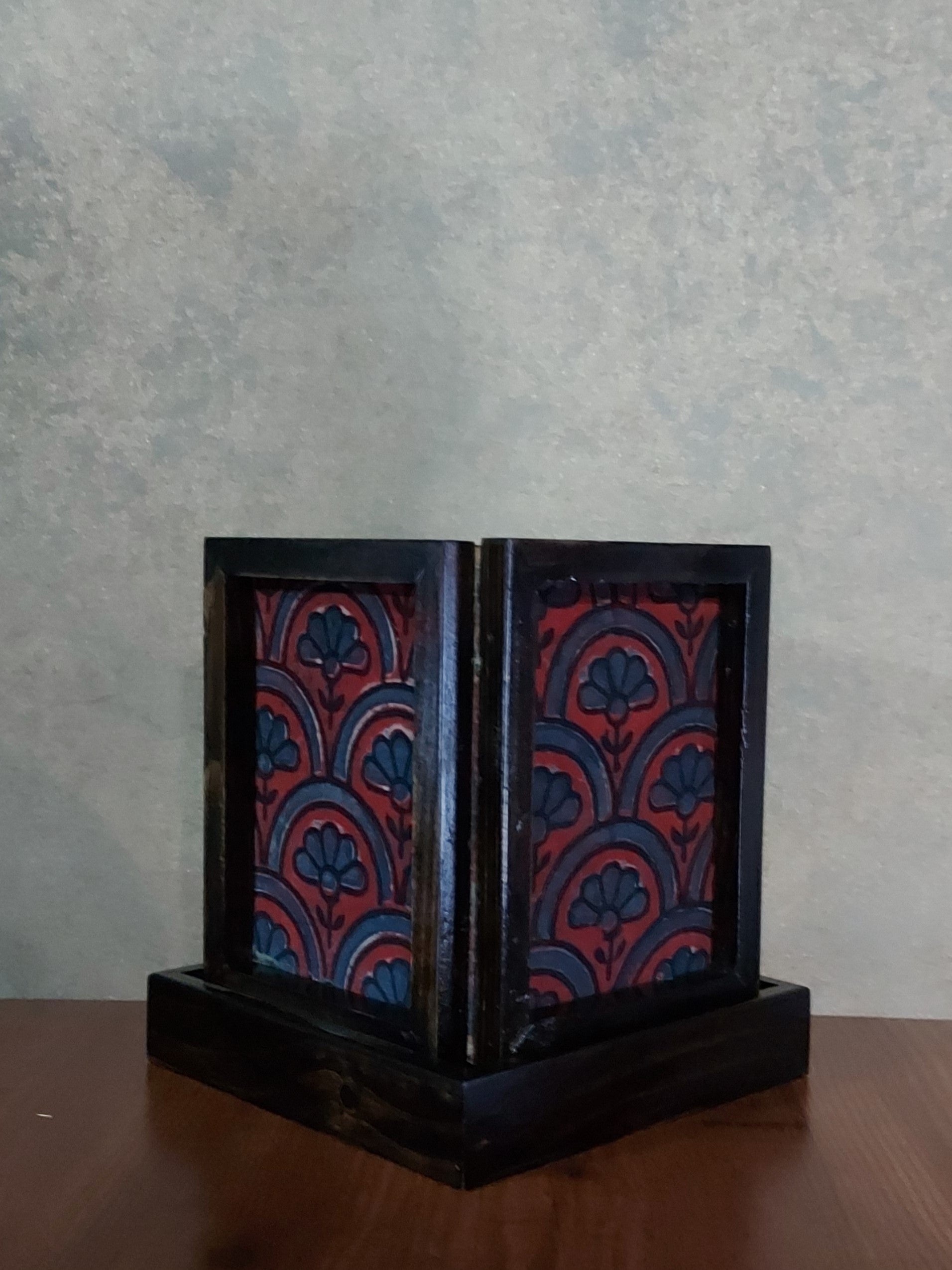 Table Lamp - Small - Maroon Ajrakh
