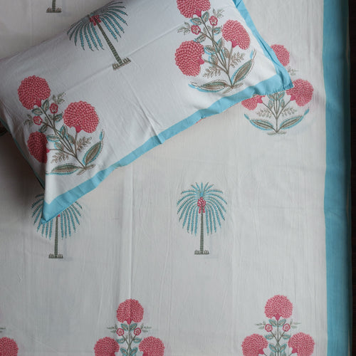 Baagh Double Bedsheet - Pink