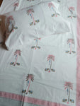 Premium Block Print Double Bedsheet - Elephant & Tree