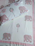 Premium Block Print Double Bedsheet - Elephant