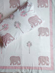 Premium Block Print Double Bedsheet - Elephant