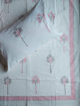 Premium Block Print Double Bedsheet - Tree