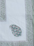 Premium Block Print Double Bedsheet - Green