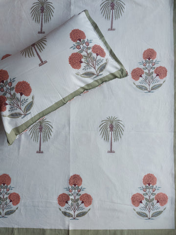 Baagh Double Bedsheet - Peach