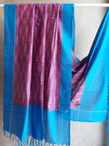 Mercerized Cotton Pochampally Ikat Dupatta - Pink