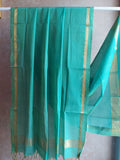 Mangalgiri Cotton Plain Dupatta with Nizam Border