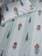 Baagh Double Bedsheet - Green