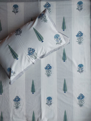 Baagh Double Bedsheet - Blue