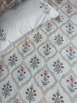 Baagh Double Bedsheet - Maroon & Grey