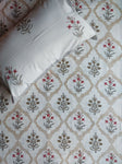 Baagh Double Bedsheet - Maroon & Grey
