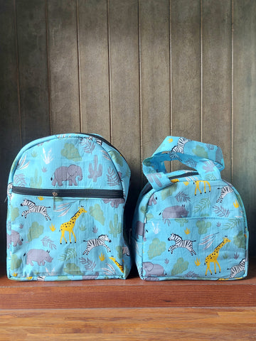 Cotton Backpack & Tiffin Bag Set