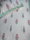 Heritage Single Bedsheet - Peach Motif