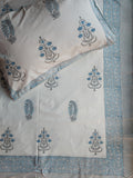 Heritage Superfine Double Bedsheet - Blue