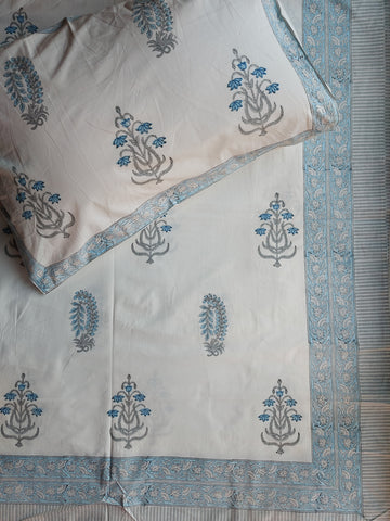 Heritage Superfine Double Bedsheet - Blue