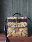 Leather Square Sling Bag - Mustard Yellow