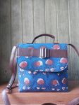 Leather Square Sling Bag - Blue