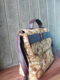Leather Square Sling Bag - Mustard Yellow