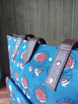 Leather Tote Bag - Blue