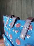 Leather Tote Bag - Blue