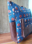 Leather Tote Bag - Blue