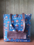 Leather Tote Bag - Blue