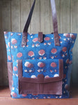 Leather Tote Bag - Blue