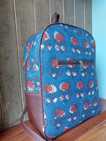 Leather Backpack - Dark Blue