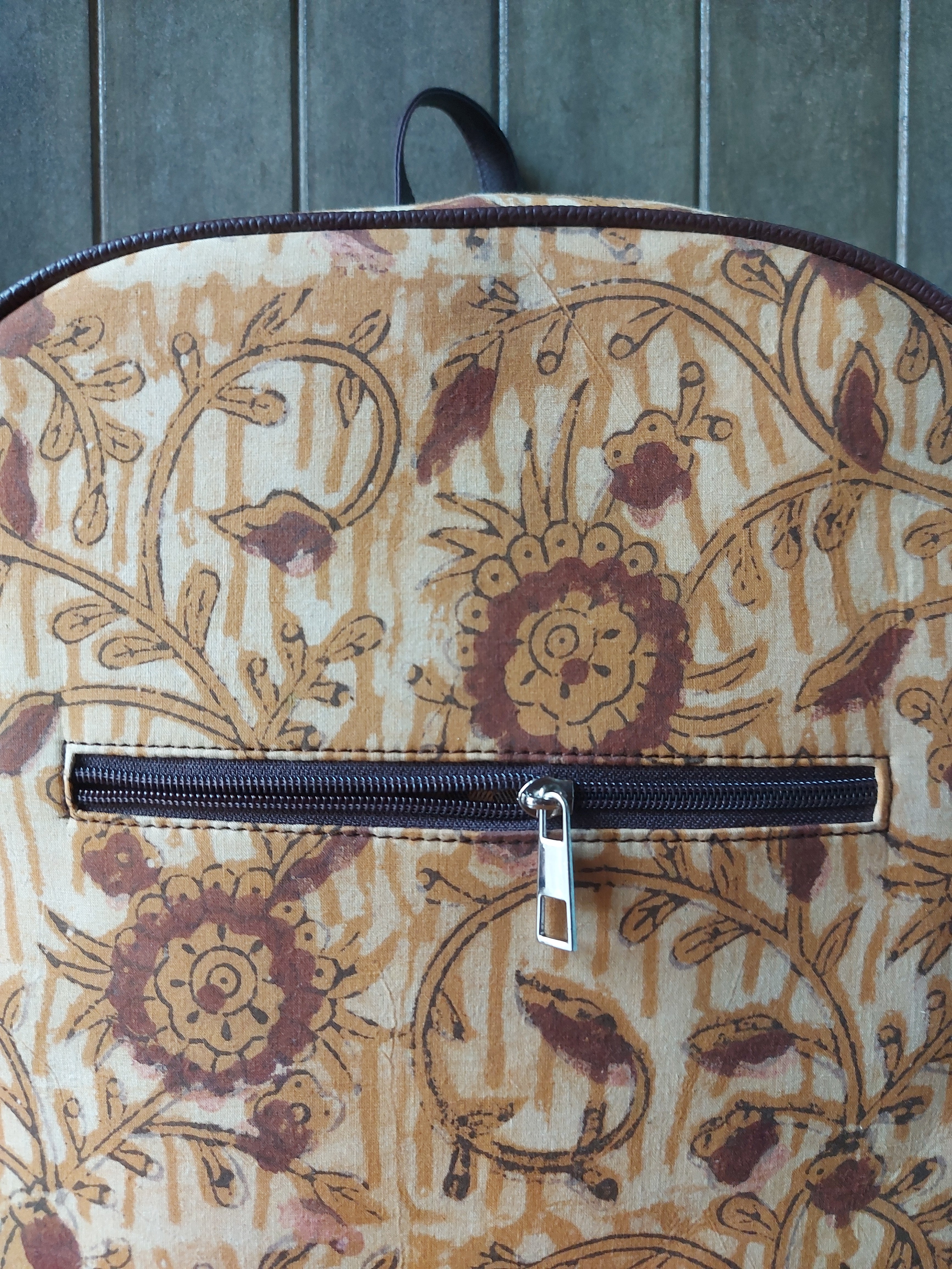 Leather Backpack - Mustard Brown