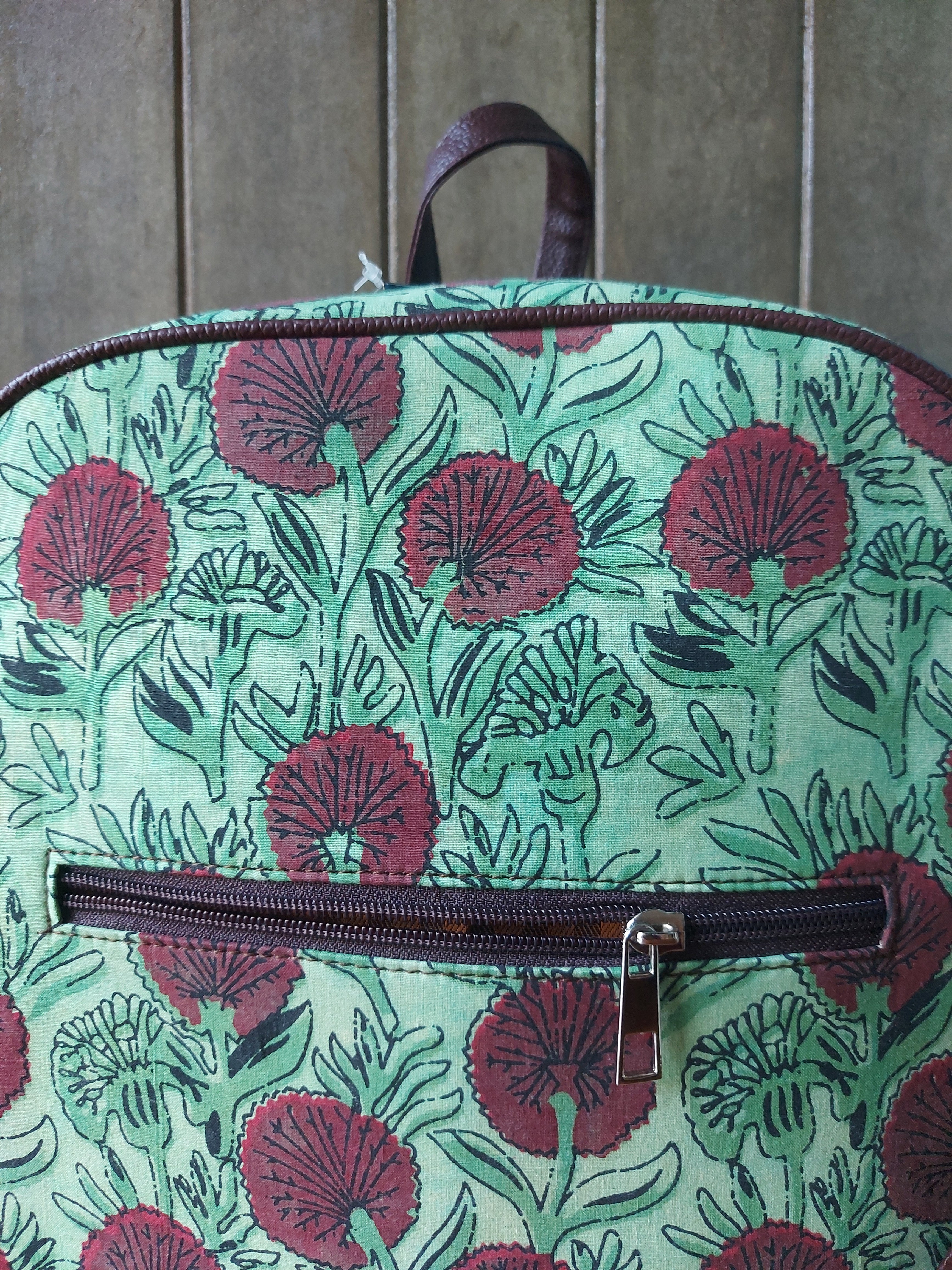 Leather Backpack - Pista Green