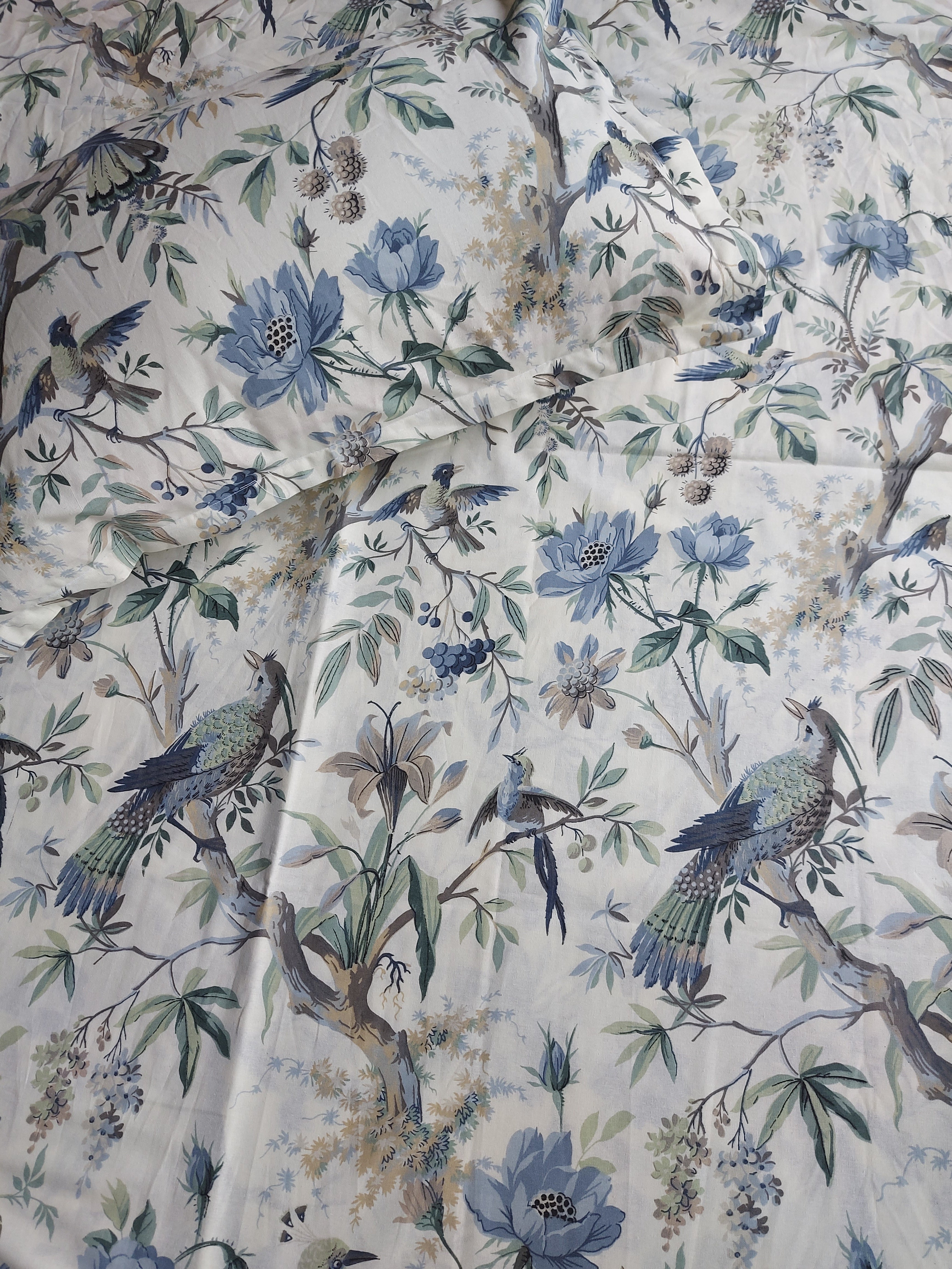Floral Double Bedsheet - Blue