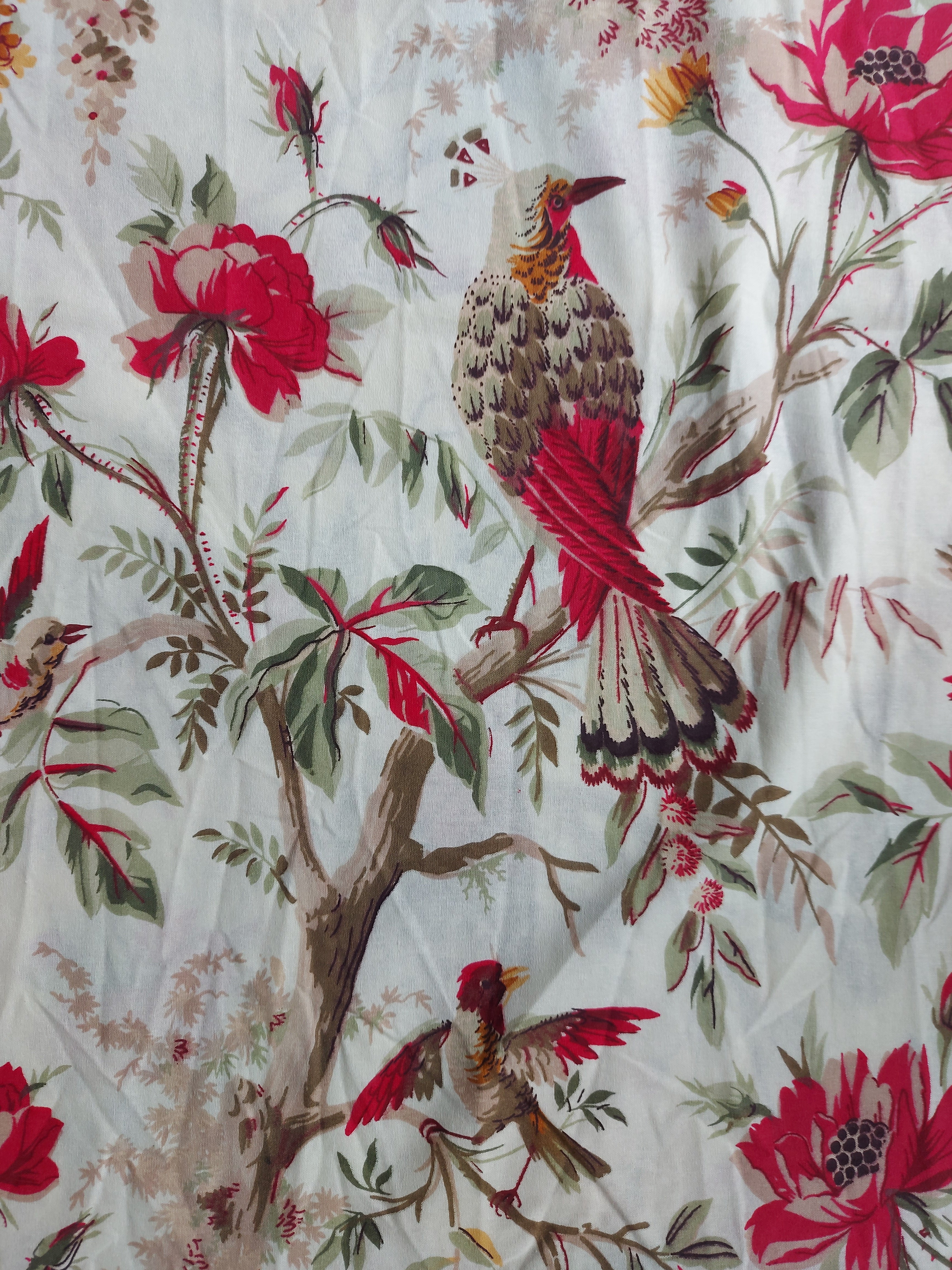 Floral Double Bedsheet - Maroon