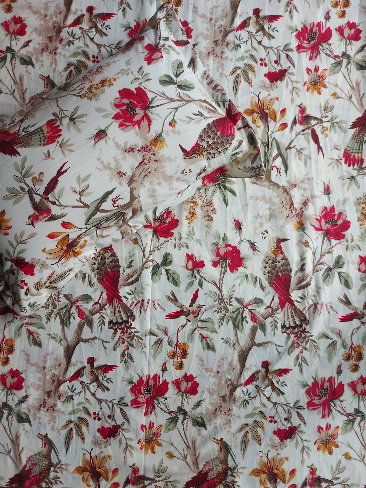 Floral Double Bedsheet - Red