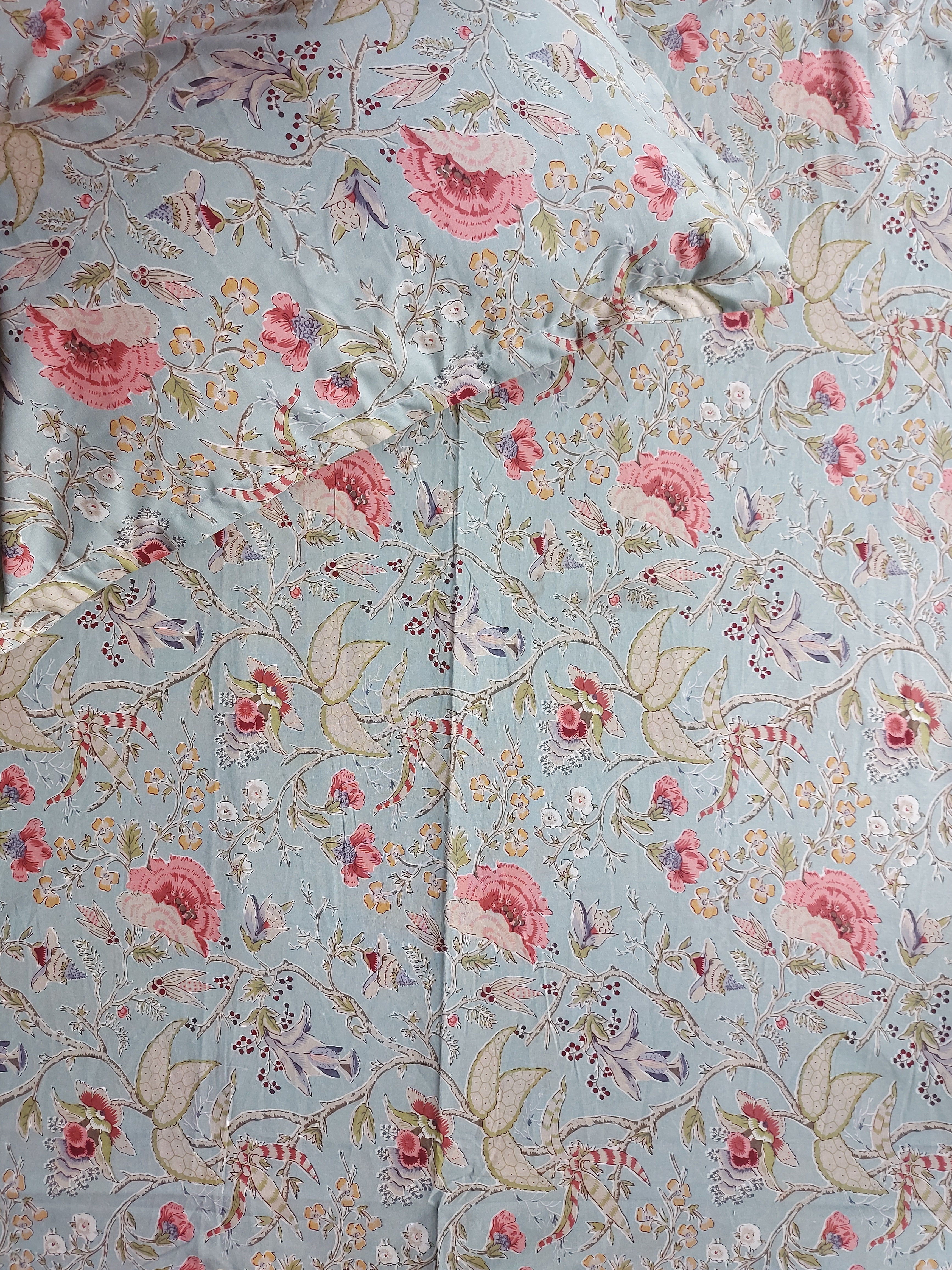 Floral Double Bedsheet - Teal