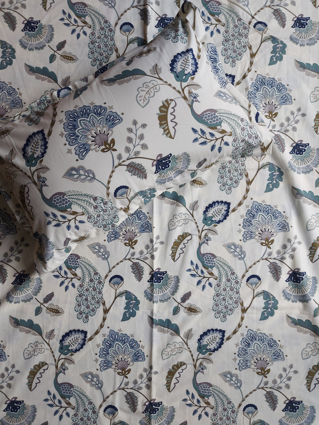 Floral Double Bedsheet - Blue