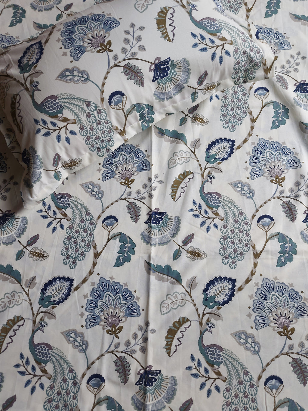 Floral Double Bedsheet - Blue