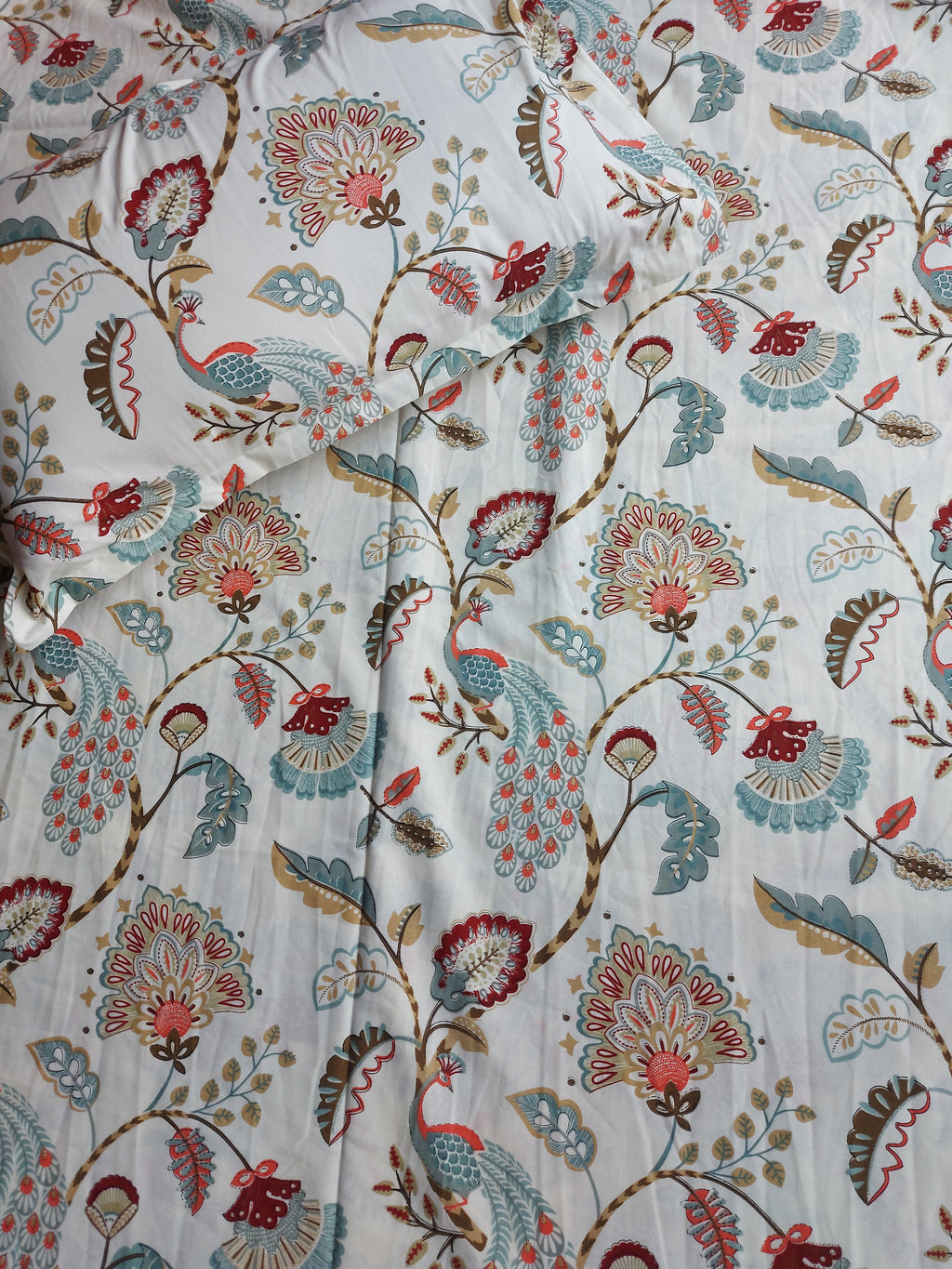 Floral Double Bedsheet - Maroon