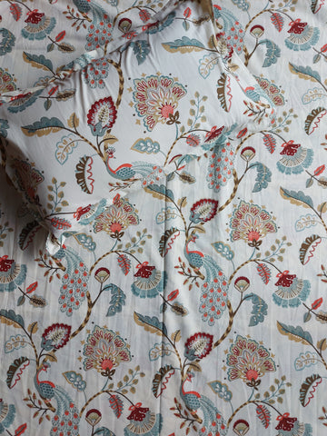 Floral Double Bedsheet - Maroon