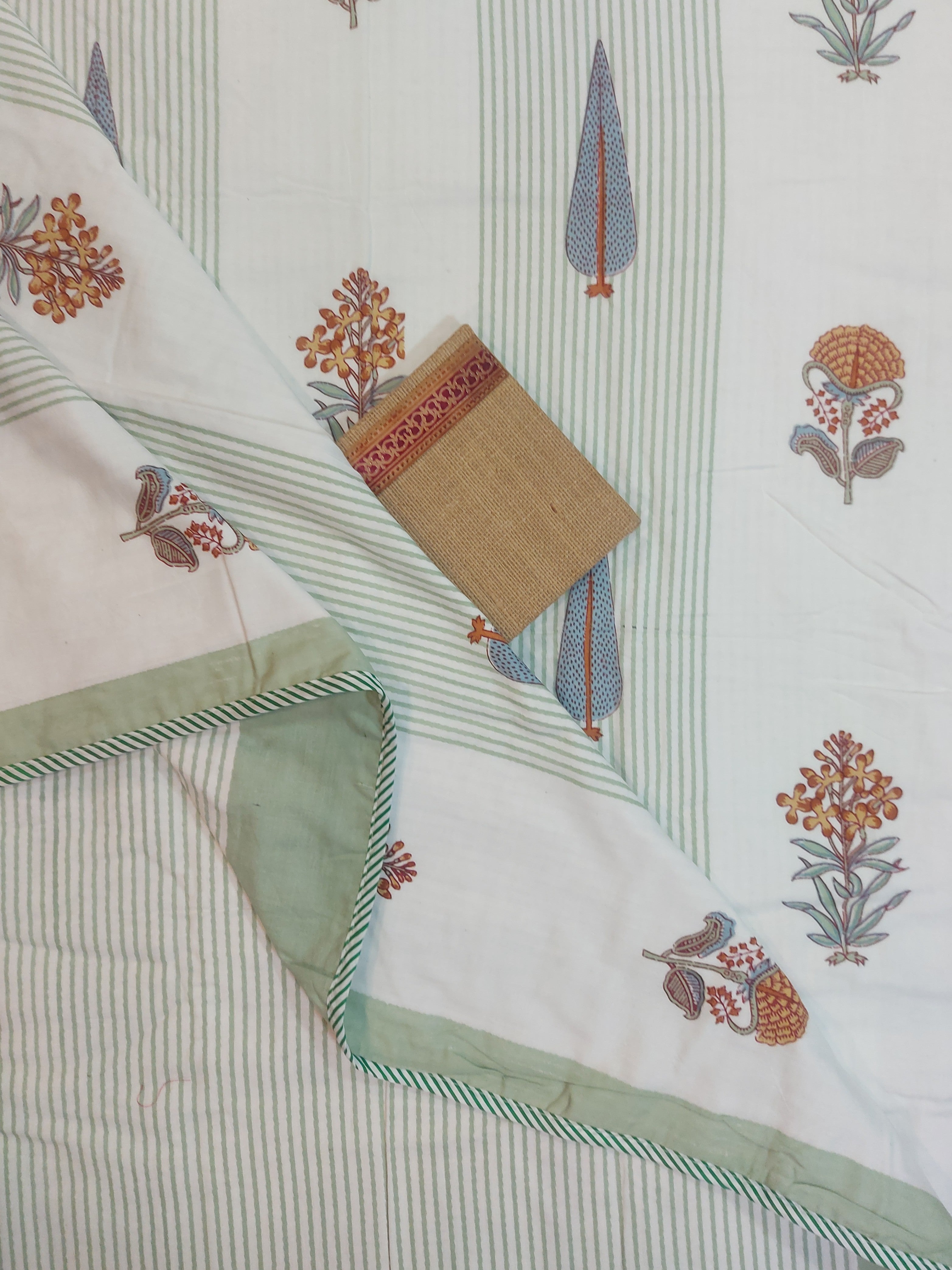 Sanganeri Single Dohar - Mustard Yellow