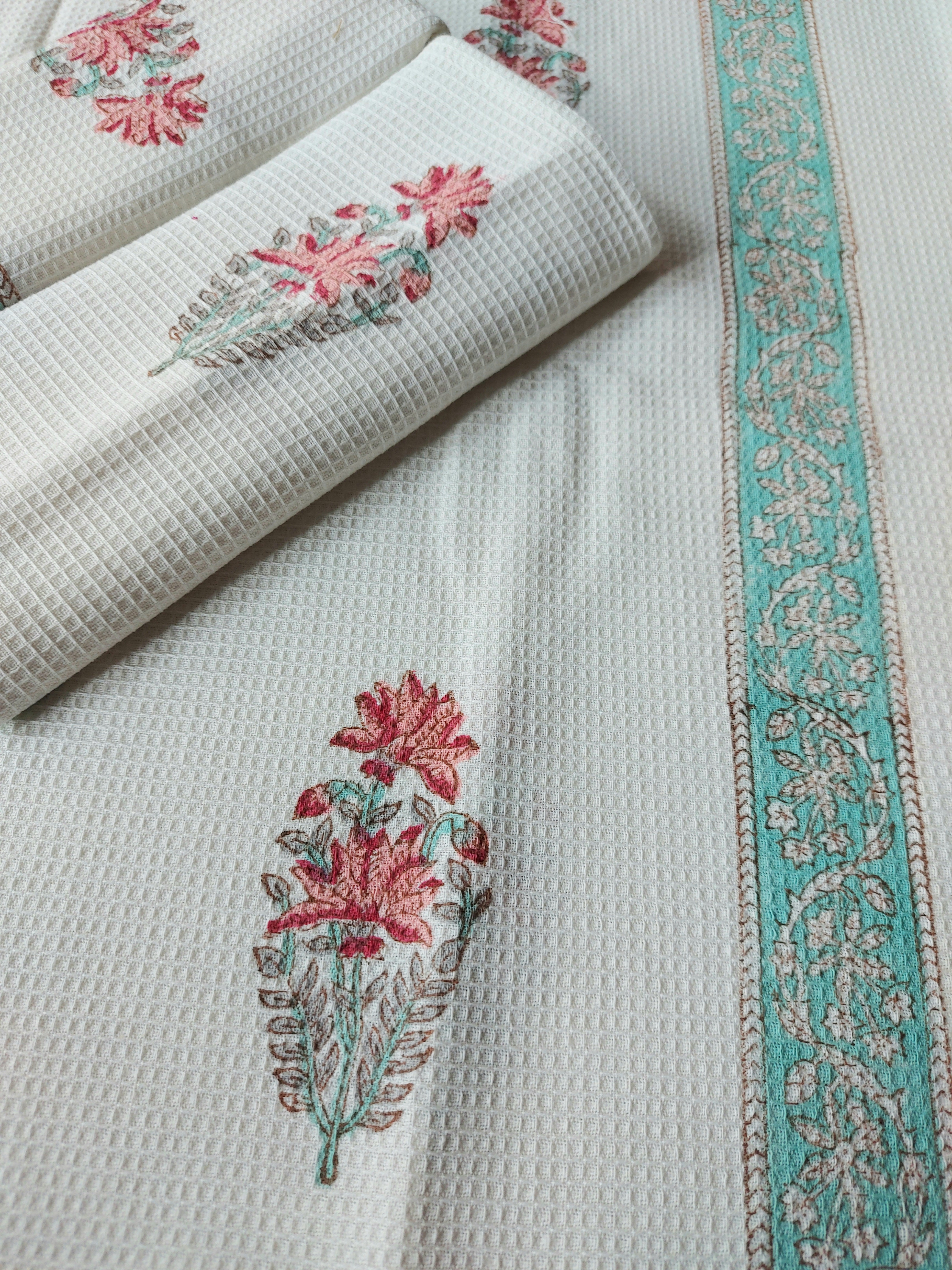 Waffle Bath Towel & Hand Towel Set