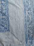 Sanganeri Double Bedsheet - Blue Floral