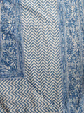 Sanganeri Double Bedsheet - Blue Floral